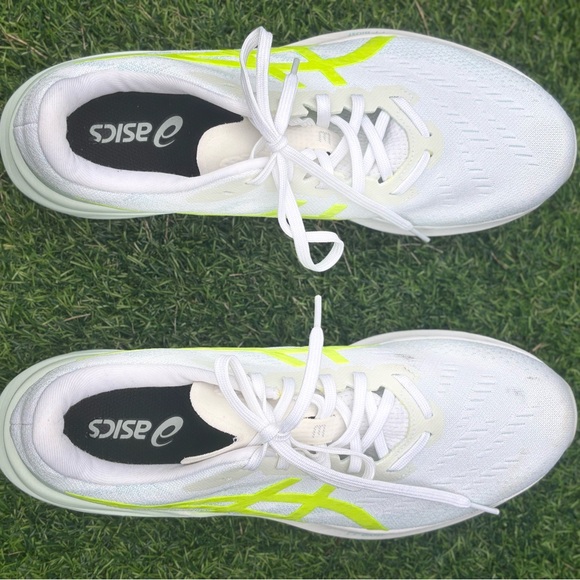 Asics Shoes - ASICS White and Bright Yellow Athletic Shoes